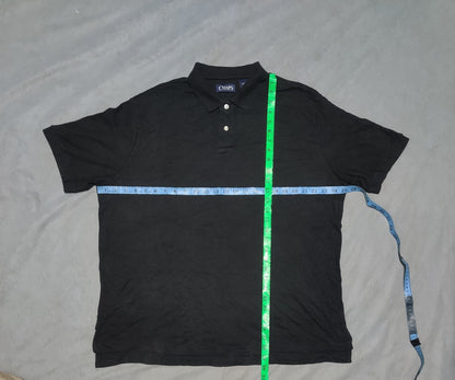 Chaps Men Black Cotton Polo T Shirt XL
