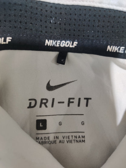 Nike Men White Sport Polo T Shirt L