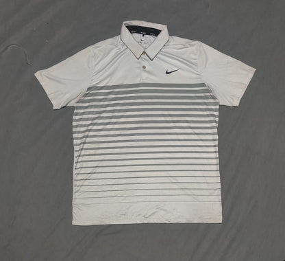 Nike Men White Sport Polo T Shirt L