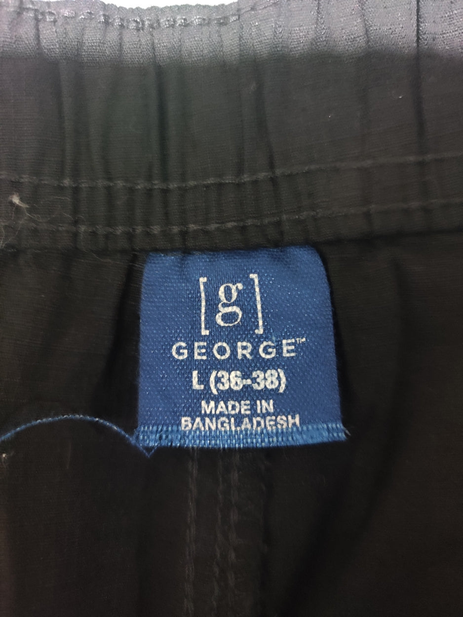 George Men Cotton Black Short
