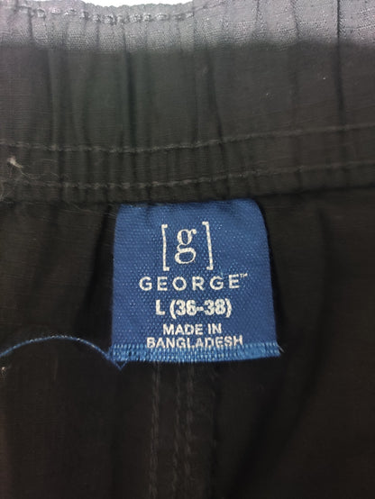 George Men Cotton Black Short