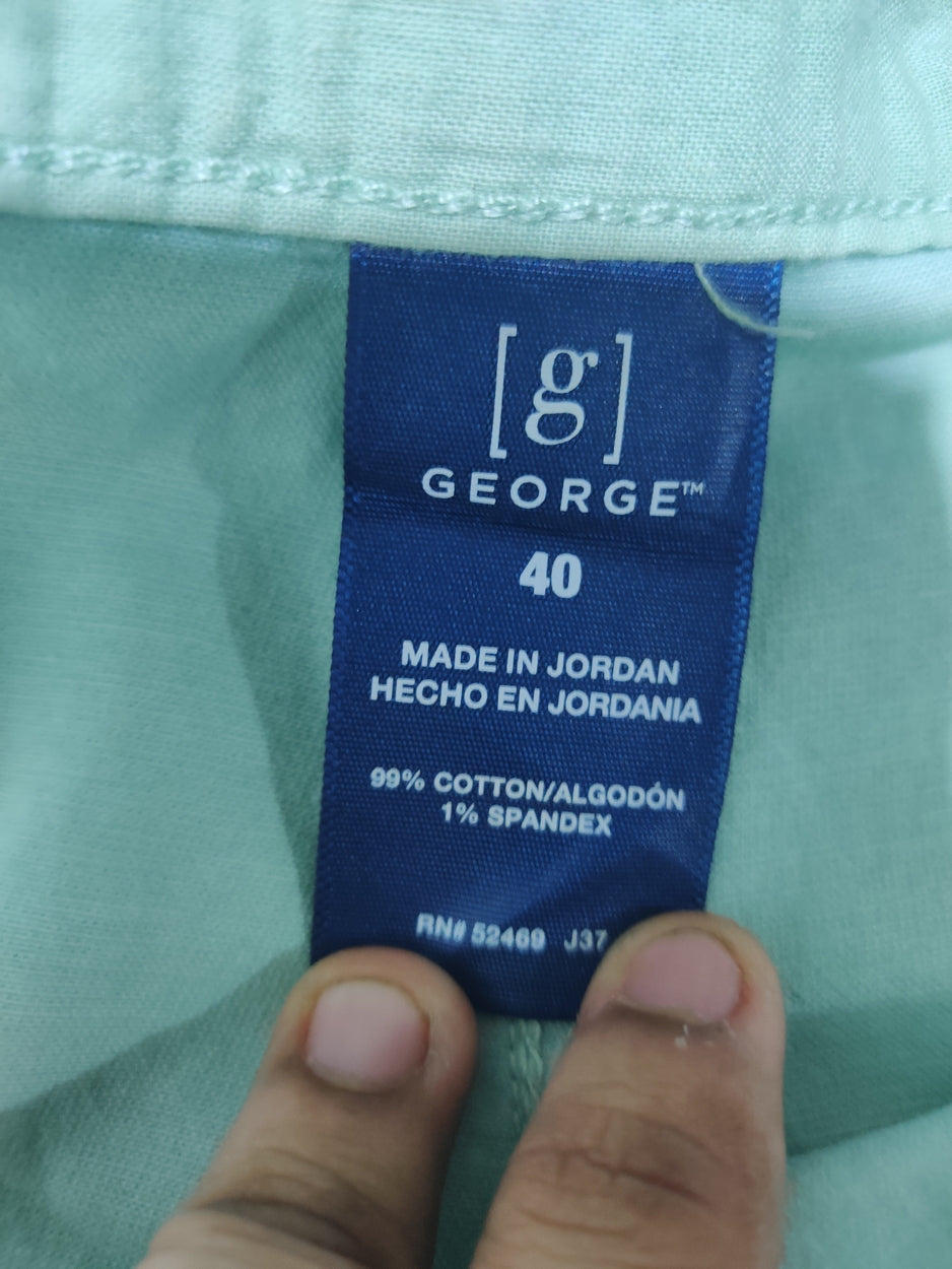 George Men Cotton Green Short