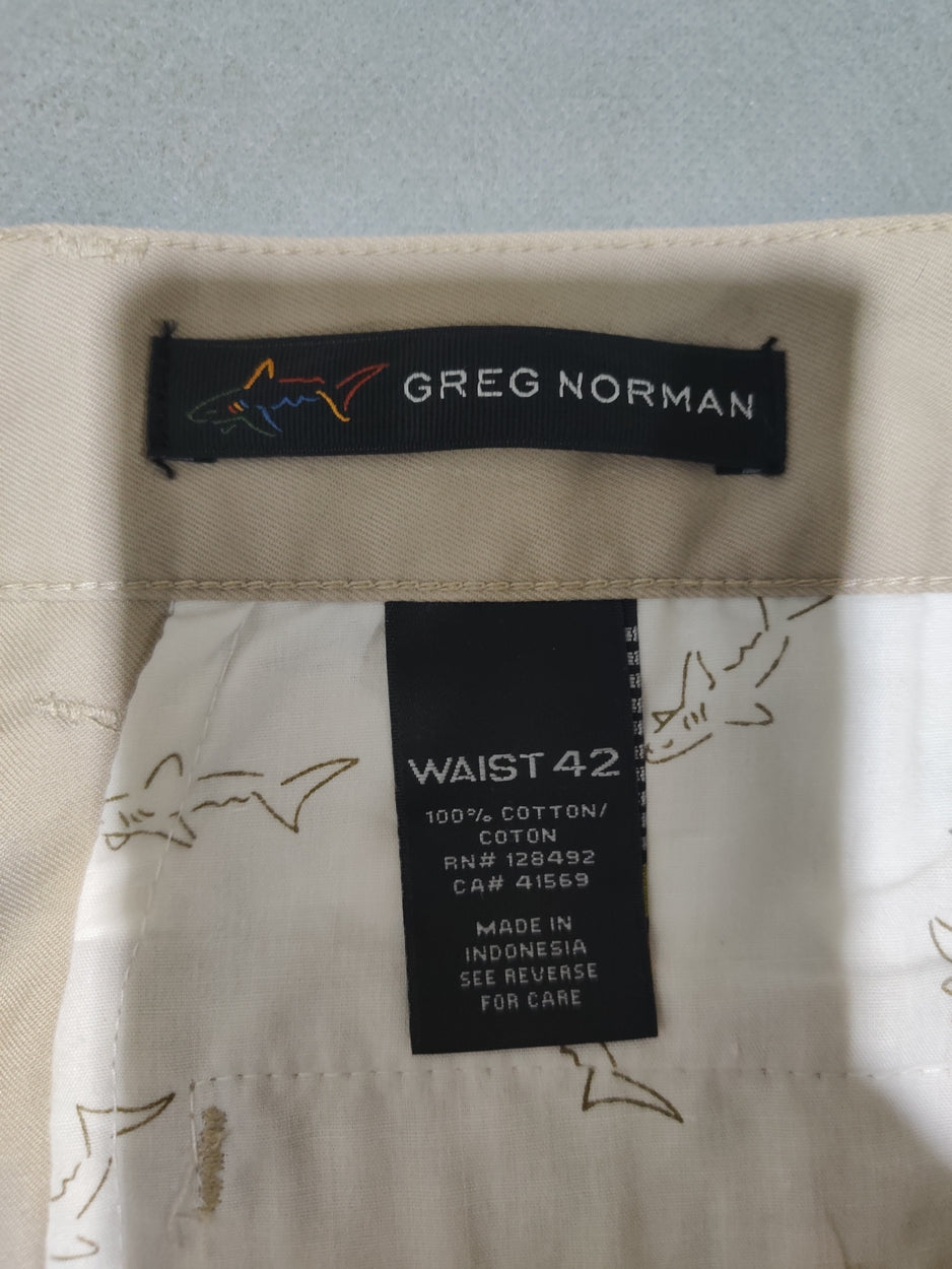 Greg Norman Men Cotton Cream Short