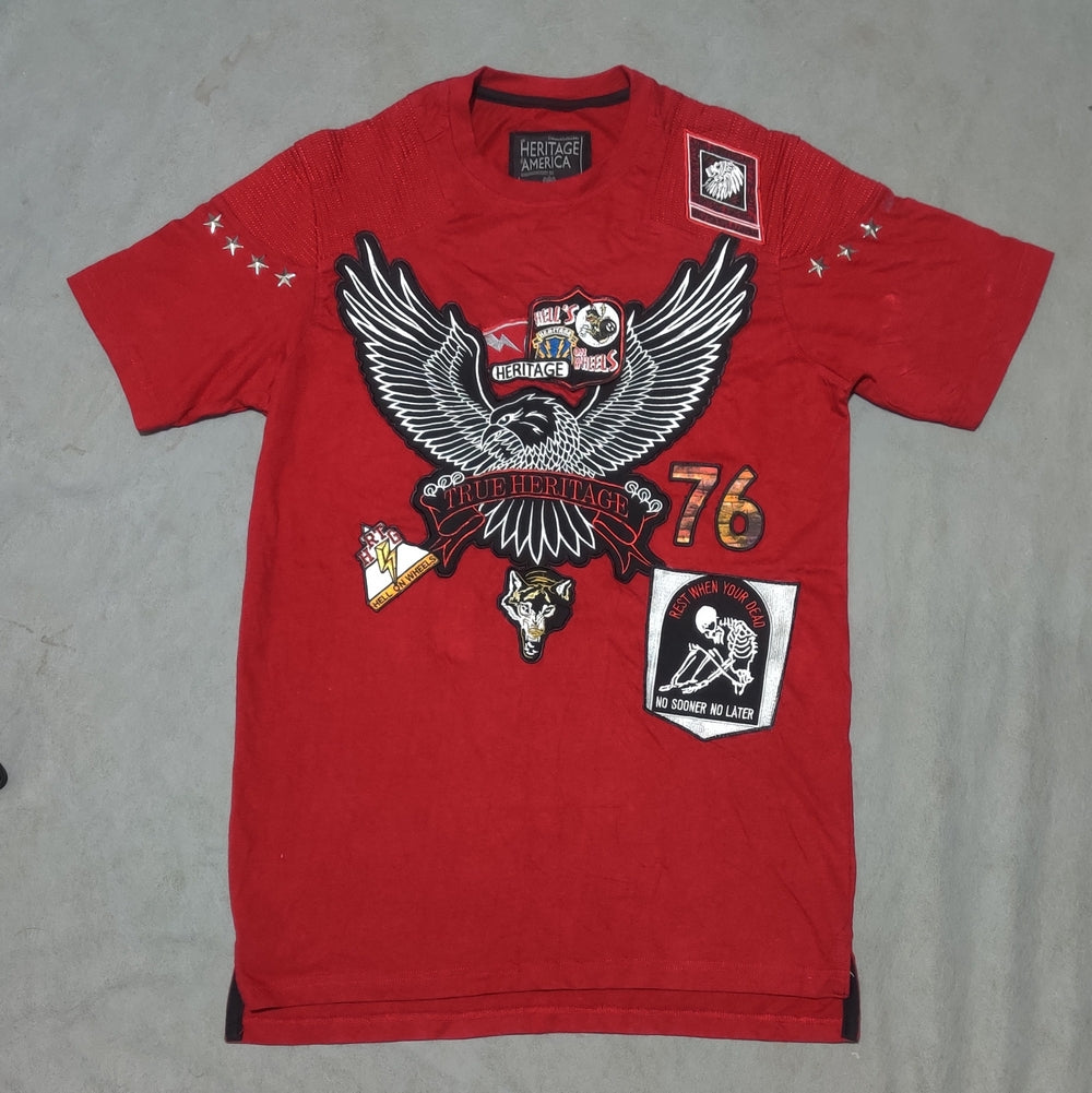 Heritage America Men Cotton Red Baggy T Shirt XL