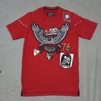 Heritage America Men Cotton Red Baggy T Shirt XL