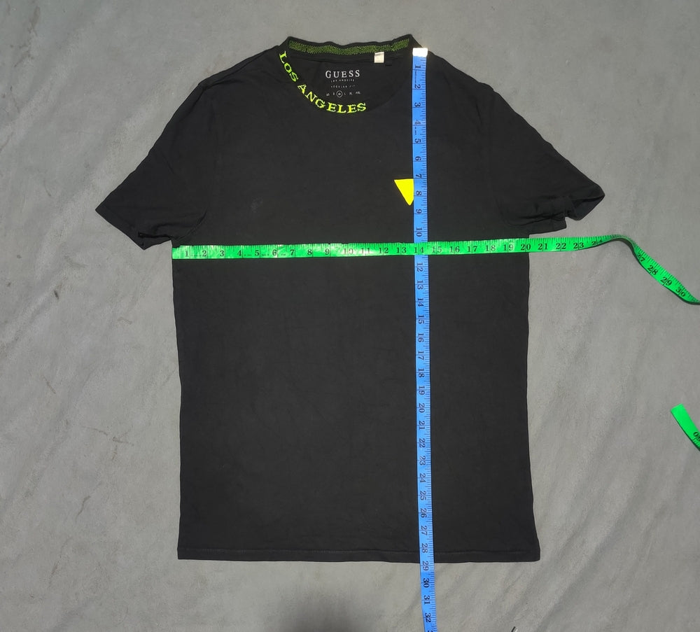 Guess Men Cotton Black T Shirt M