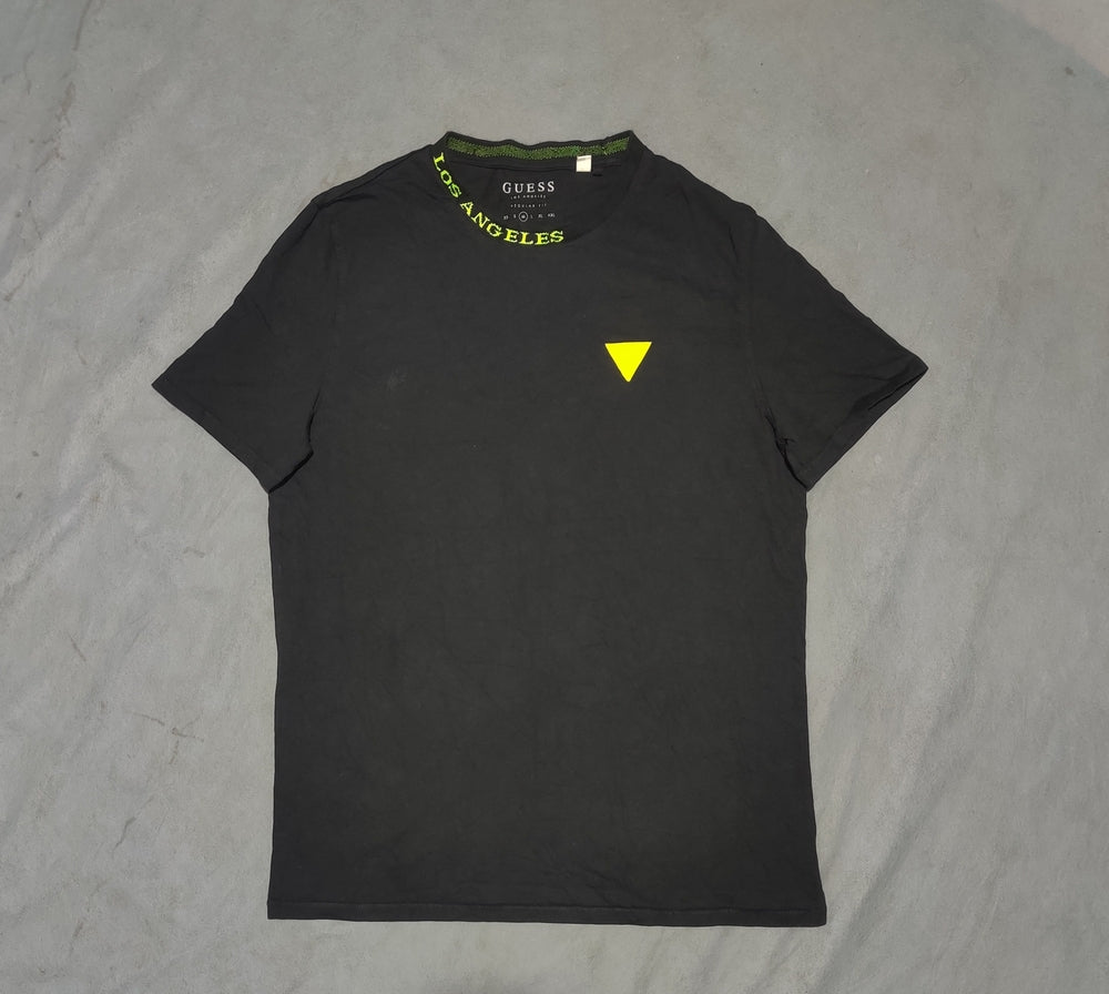 Guess Men Cotton Black T Shirt M