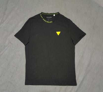 Guess Men Cotton Black T Shirt M