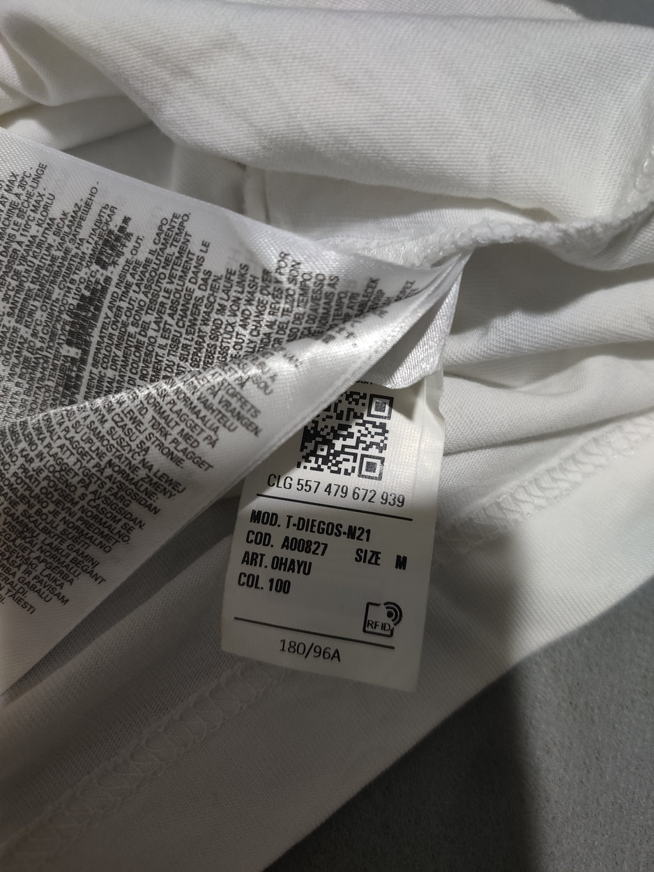 Diesel Men Cotton White T Shirt M