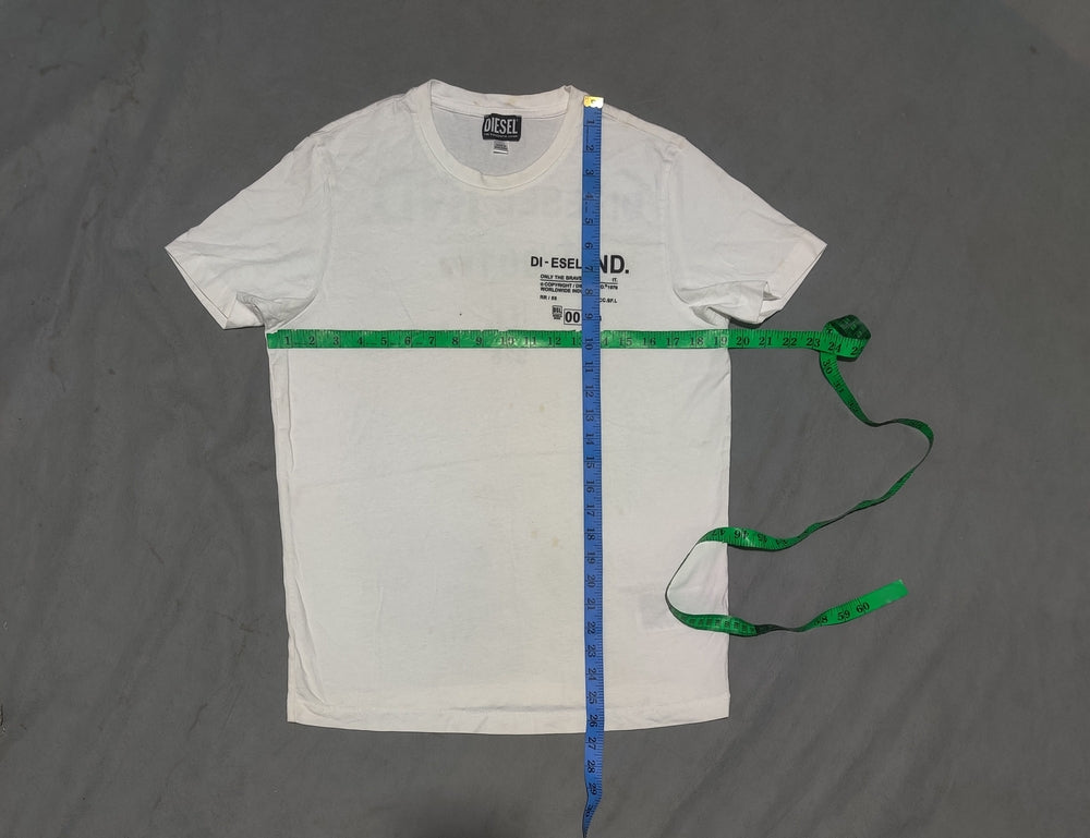 Diesel Men Cotton White T Shirt M