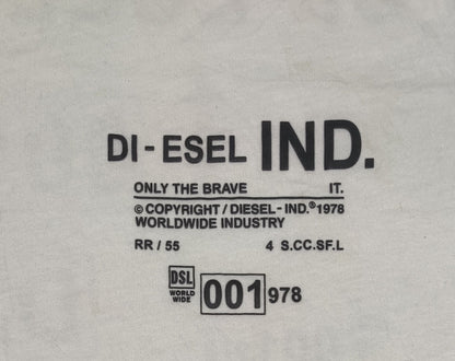 Diesel Men Cotton White T Shirt M
