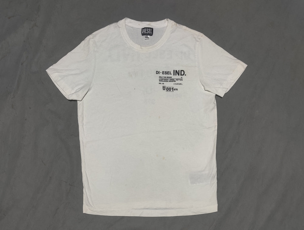 Diesel Men Cotton White T Shirt M