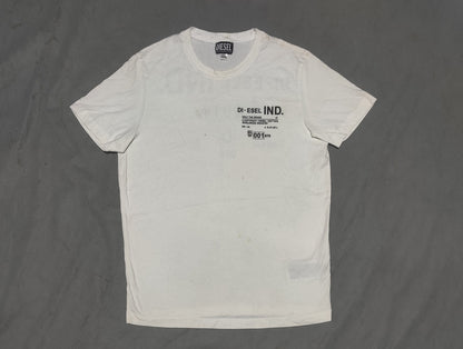 Diesel Men Cotton White T Shirt M