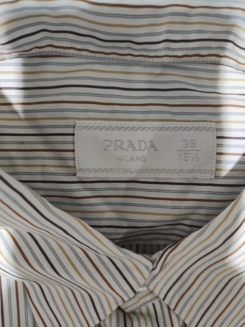 PRADA Men Cotton Cream Shirt XL