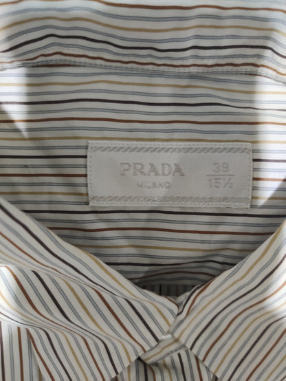 PRADA Men Cotton Cream Shirt XL