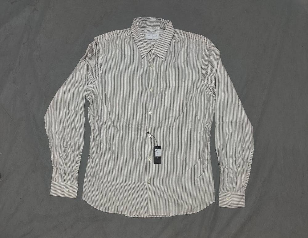 PRADA Men Cotton Cream Shirt XL