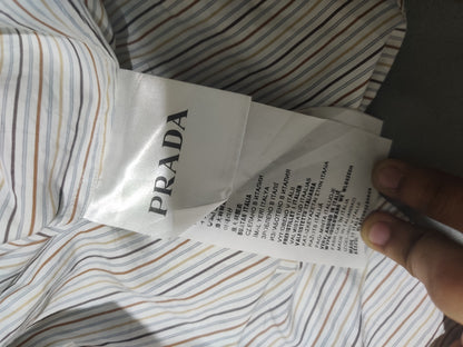 PRADA Men Cotton Cream Shirt XL