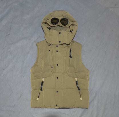 C.P Men Khaki Puffer Vest Jacket
