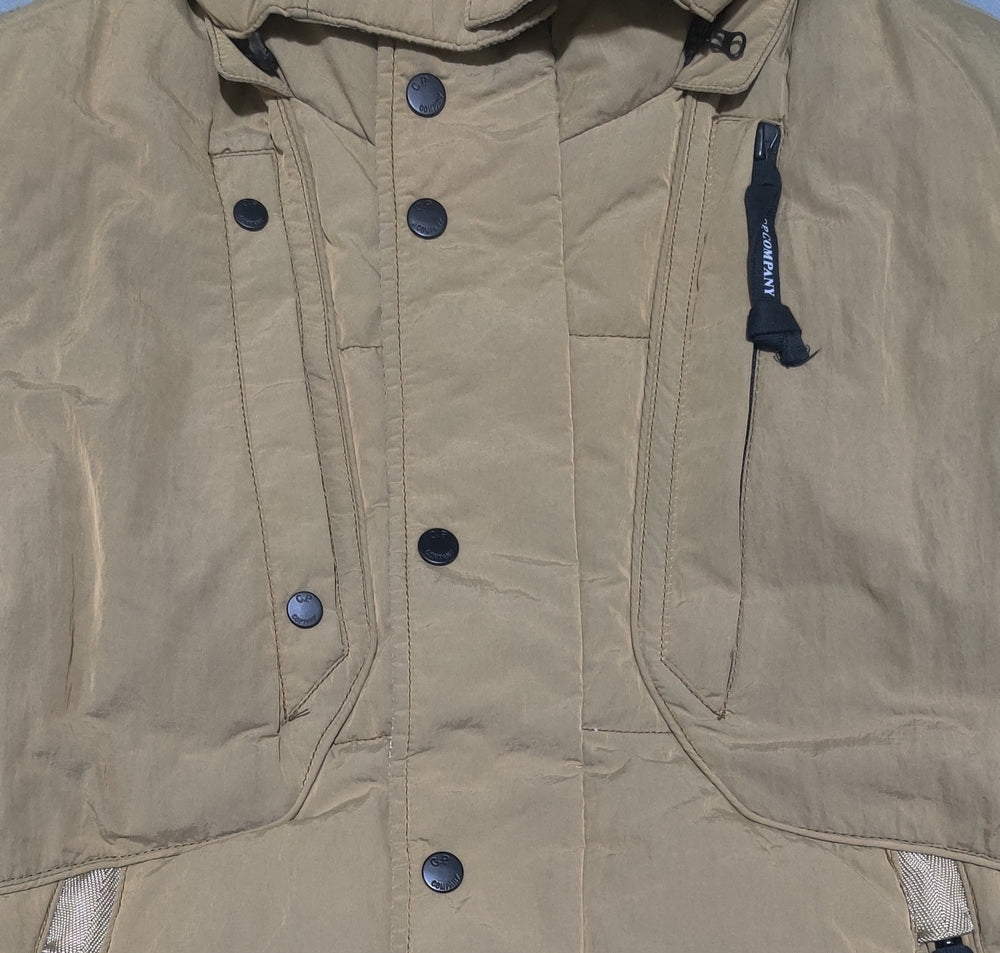 C.P Men Khaki Puffer Vest Jacket