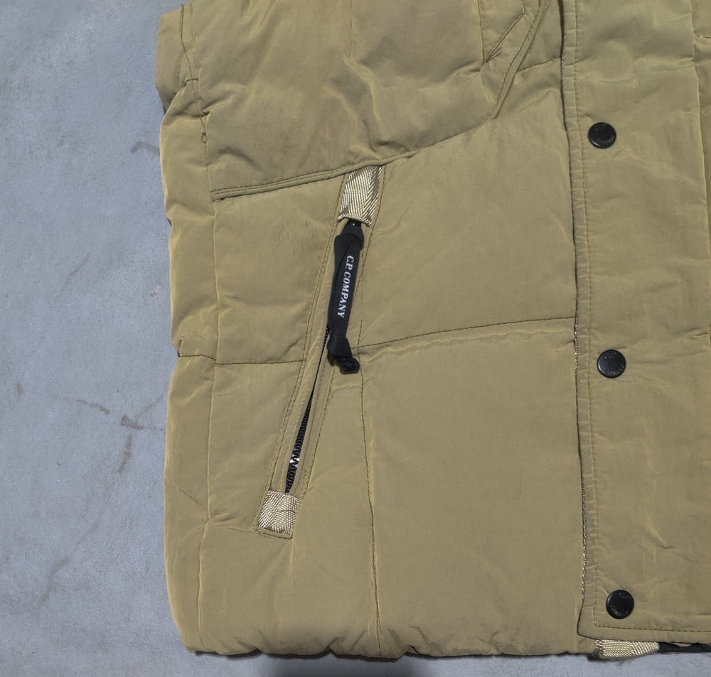 C.P Men Khaki Puffer Vest Jacket