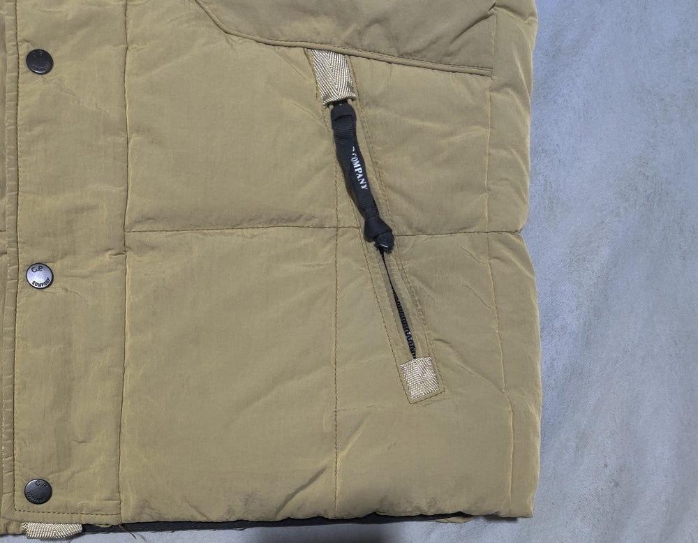 C.P Men Khaki Puffer Vest Jacket