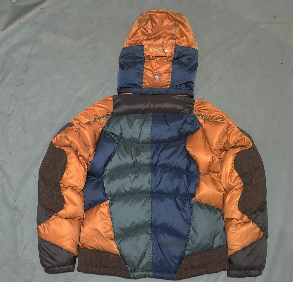 Black Yak Men Heavy Puffer Orange Hooded Jacket