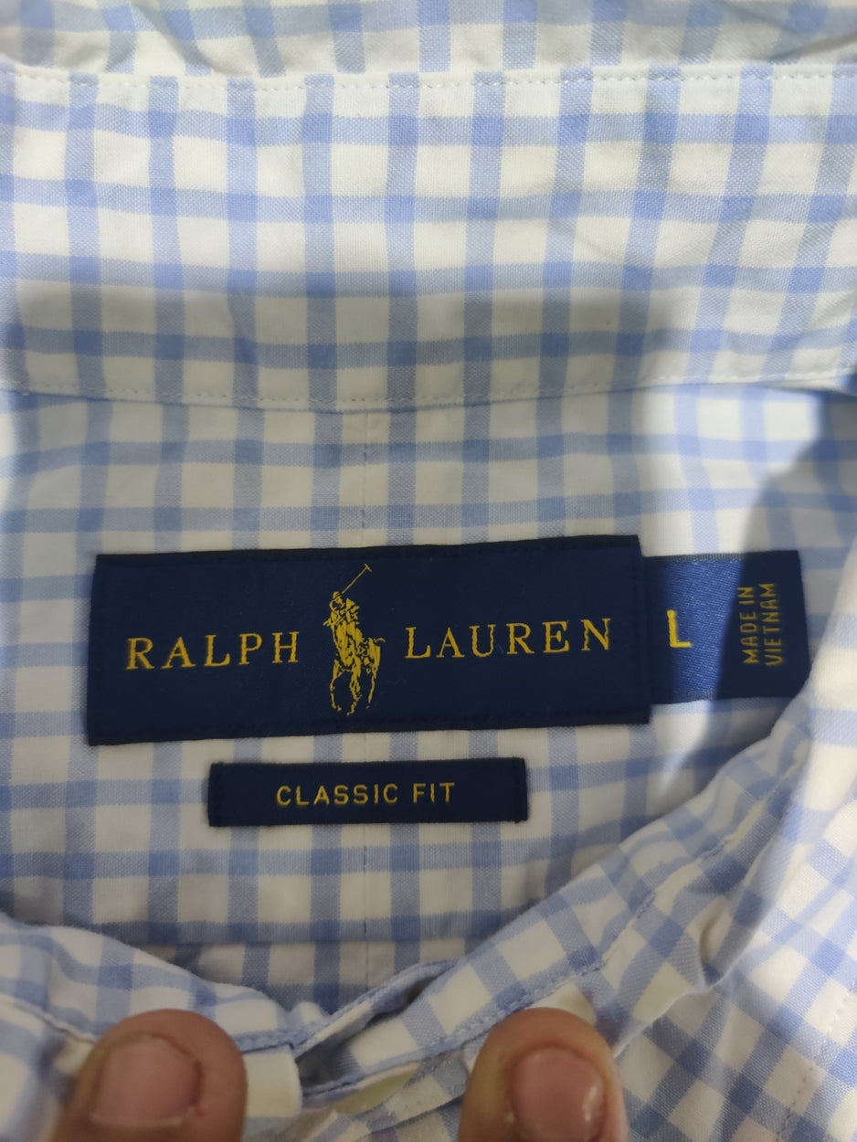 Polo Ralph Lauren Men Cotton Blue Shirt L