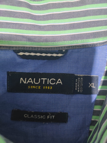 Nautica Men Cotton Green Shirt XL