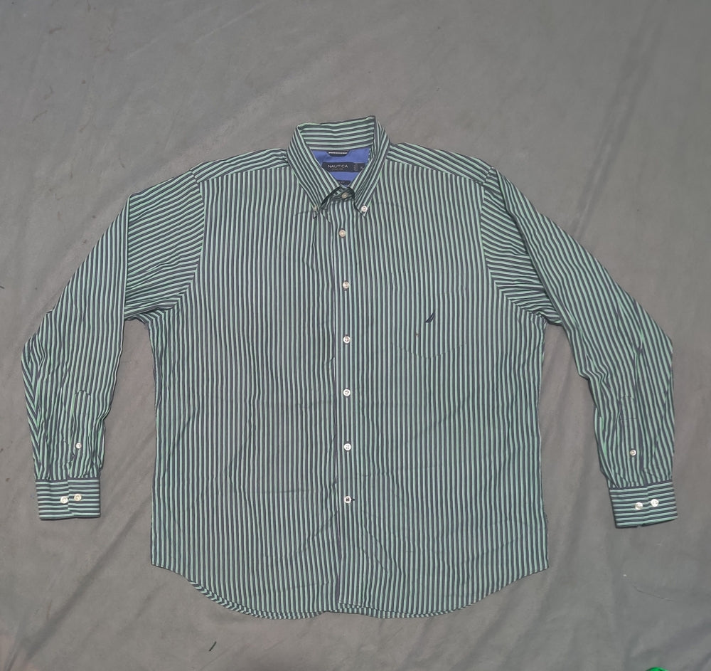 Nautica Men Cotton Green Shirt XL