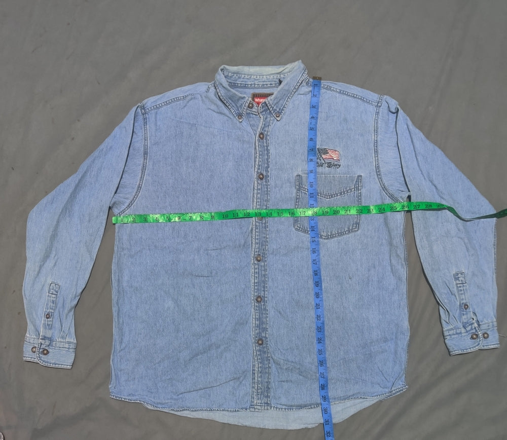 Wrangler Men Denim Blue Shirt XL