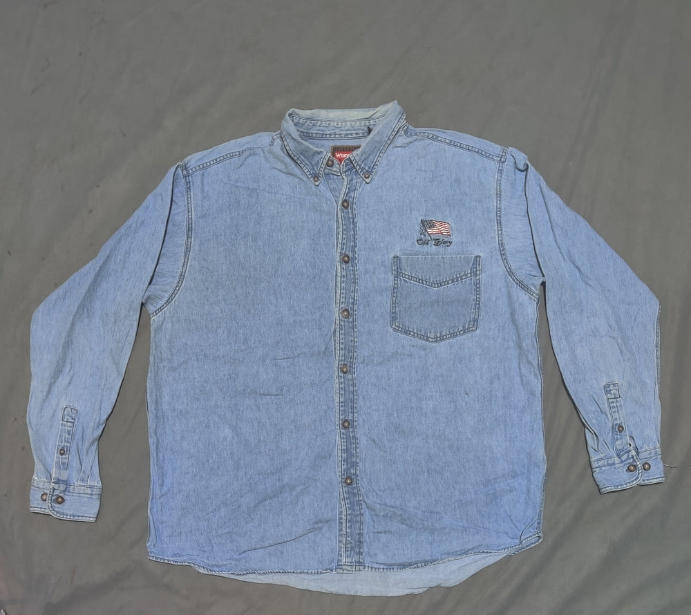 Wrangler Men Denim Blue Shirt XL