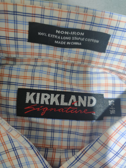 Kirkland Men Cotton Orange Shirt L