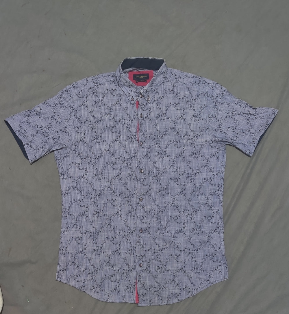 Lloyd & Jefferson Men Cotton Blue Shirt L
