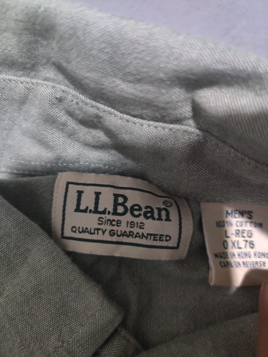 L.L.Bean Men Cotton Green Shirt XL