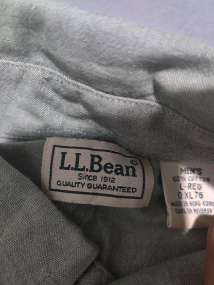 L.L.Bean Men Cotton Green Shirt XL