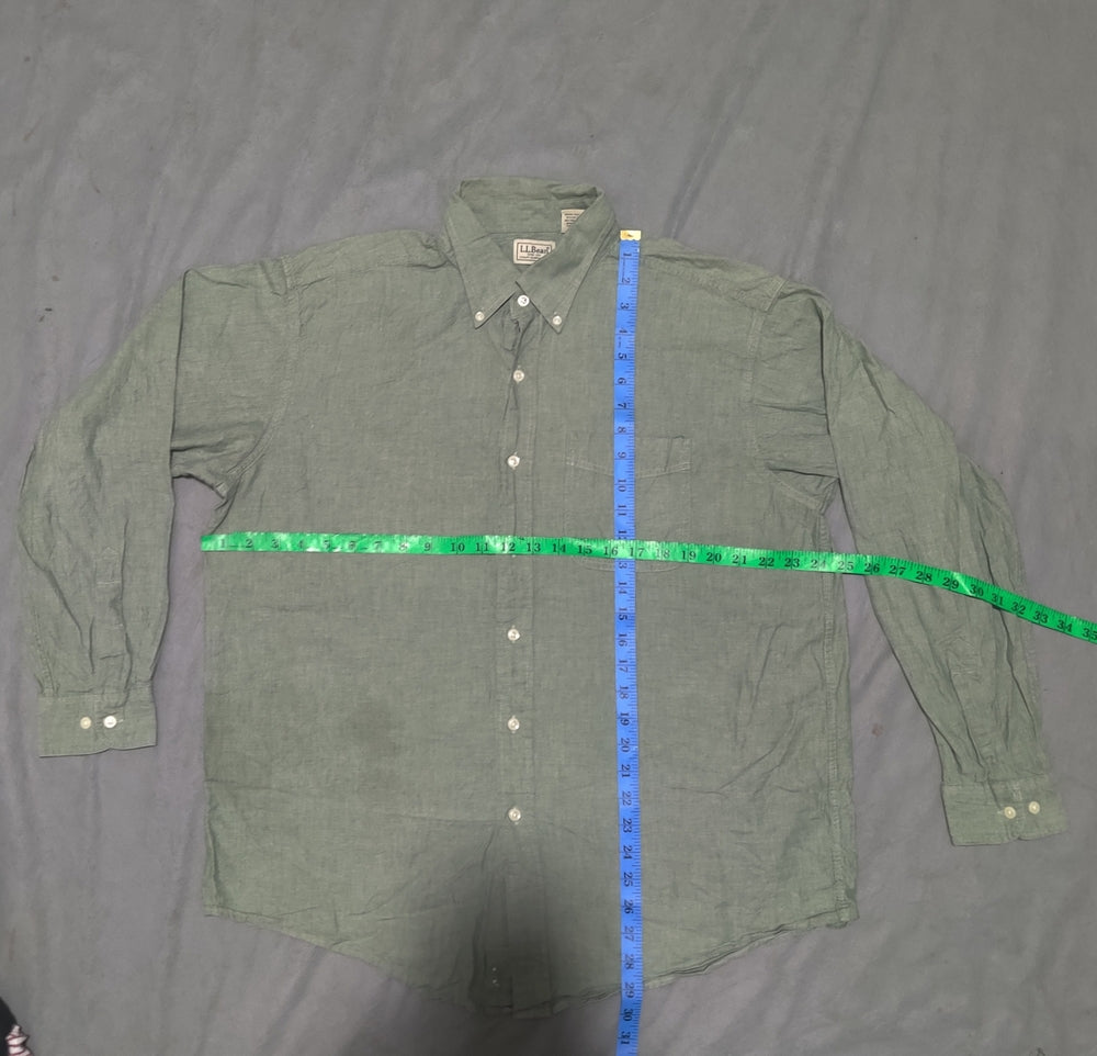 L.L.Bean Men Cotton Green Shirt XL