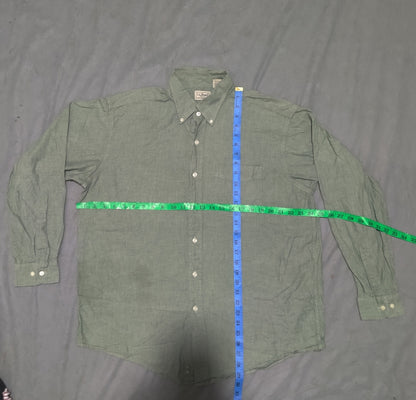 L.L.Bean Men Cotton Green Shirt XL