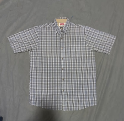 Wrangler Men Cotton Gray Shirt M