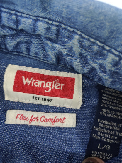 Wrangler Men Denim Blue Shirt L