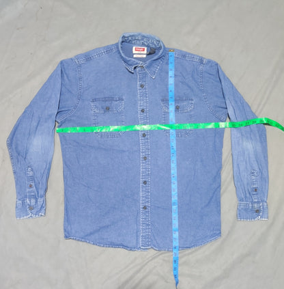 Wrangler Men Denim Blue Shirt L