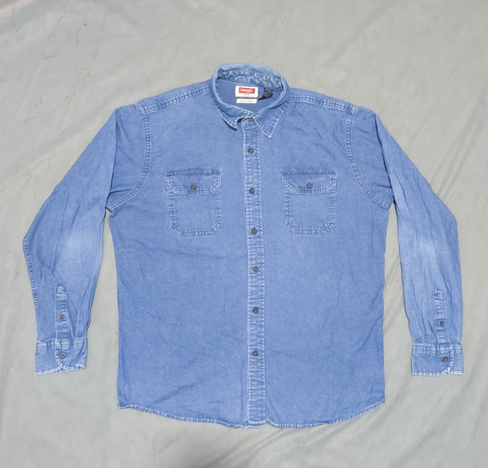 Wrangler Men Denim Blue Shirt L