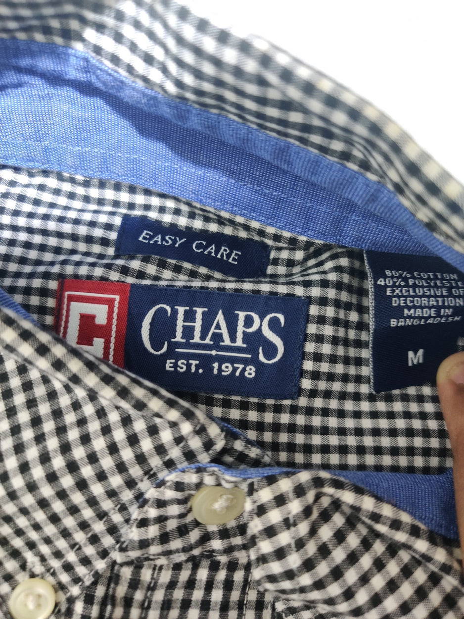 Chaps Men Cotton Black Shirt M