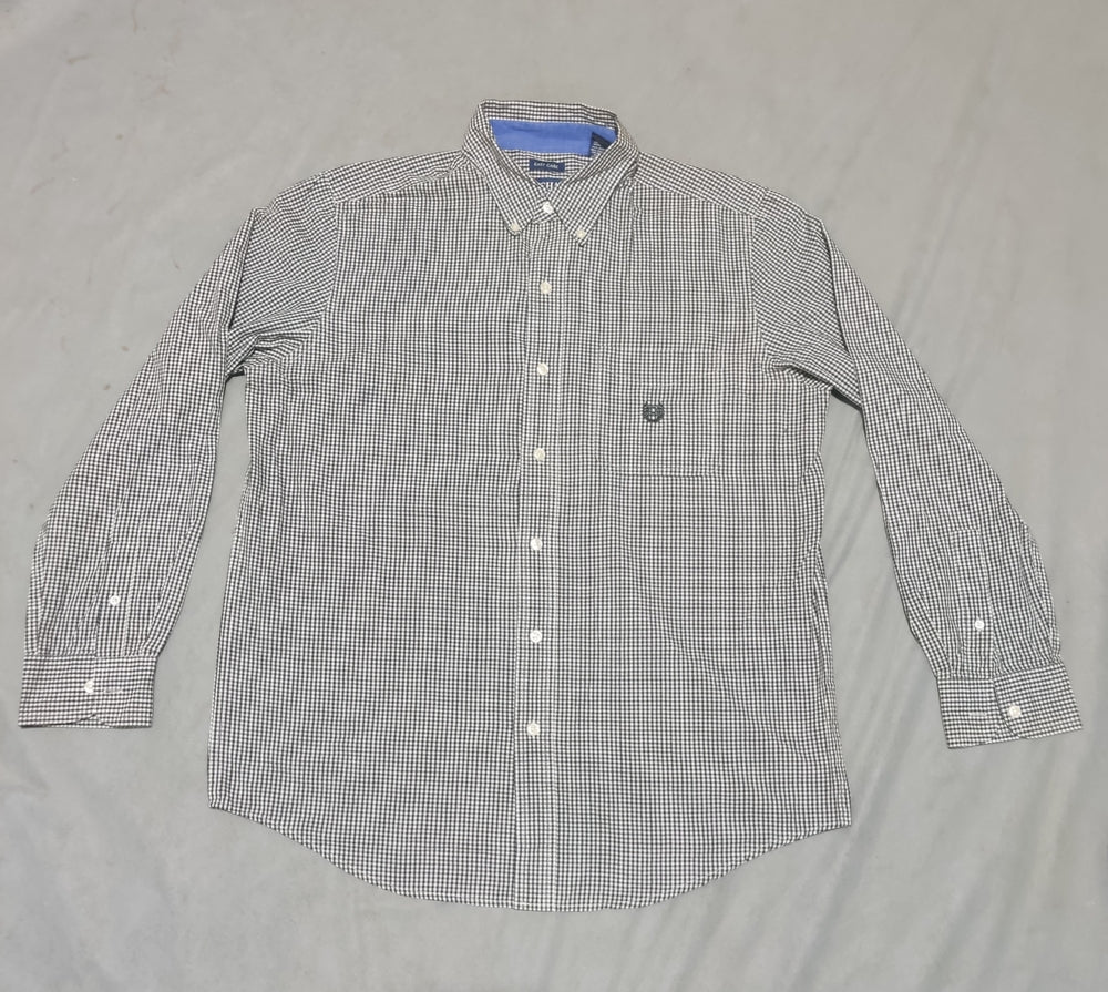 Chaps Men Cotton Black Shirt M