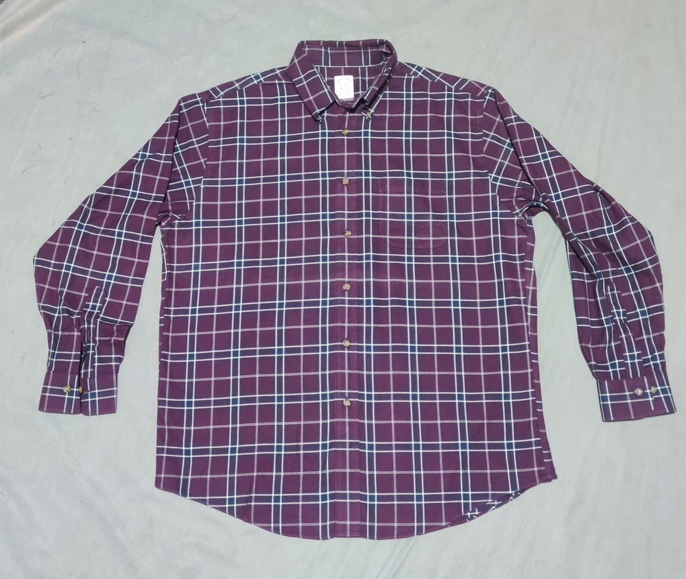 Aroors Brothers Men Cotton Purple Shirt L