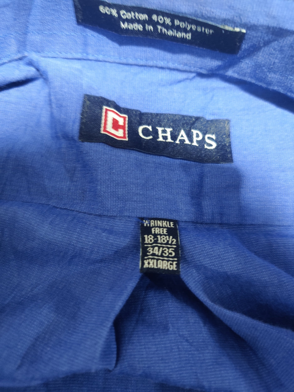 Chaps Men Cotton Blue Shirt 2XL