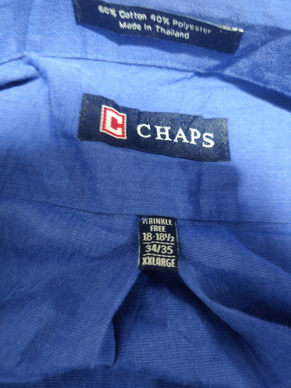 Chaps Men Cotton Blue Shirt 2XL