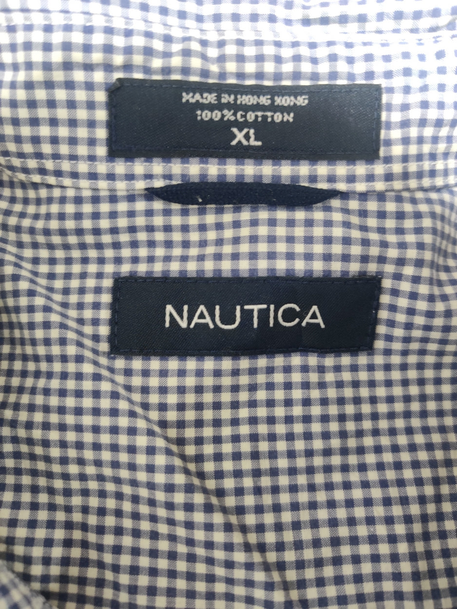 Nautica Men Cotton Blue Shirt XL