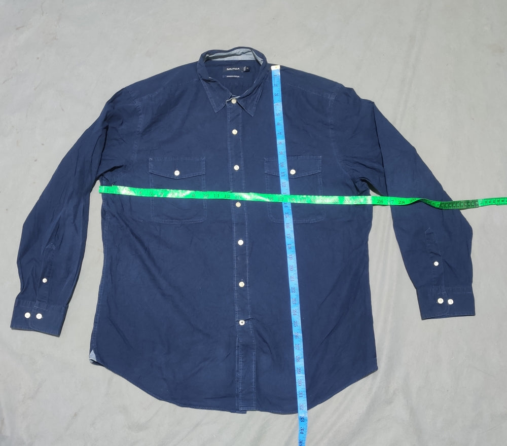 Nautica Men Cotton Blue Shirt XL