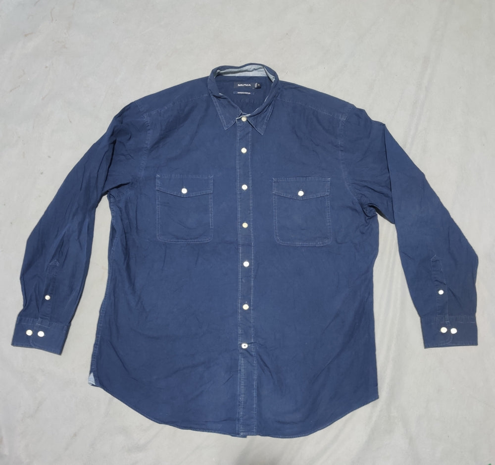Nautica Men Cotton Blue Shirt XL