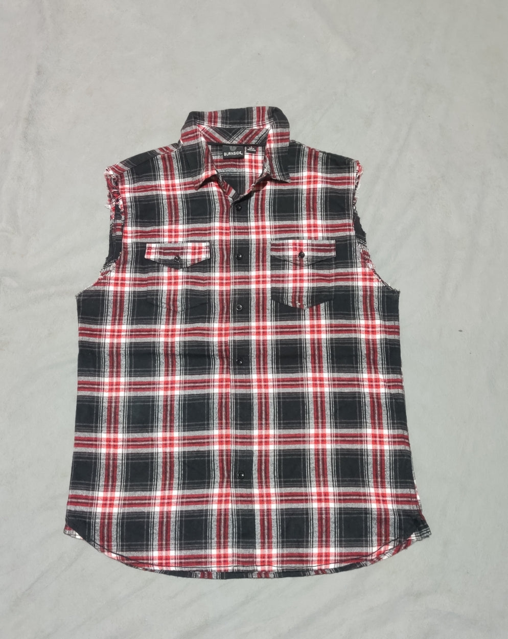 Burnside Men Cotton Red Vest Shirt L